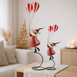 Figurine J-Line Renne à pied + Ballons - métal - rouge - S en situation