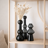 Vase J-Line Carol - verre - noir en situation