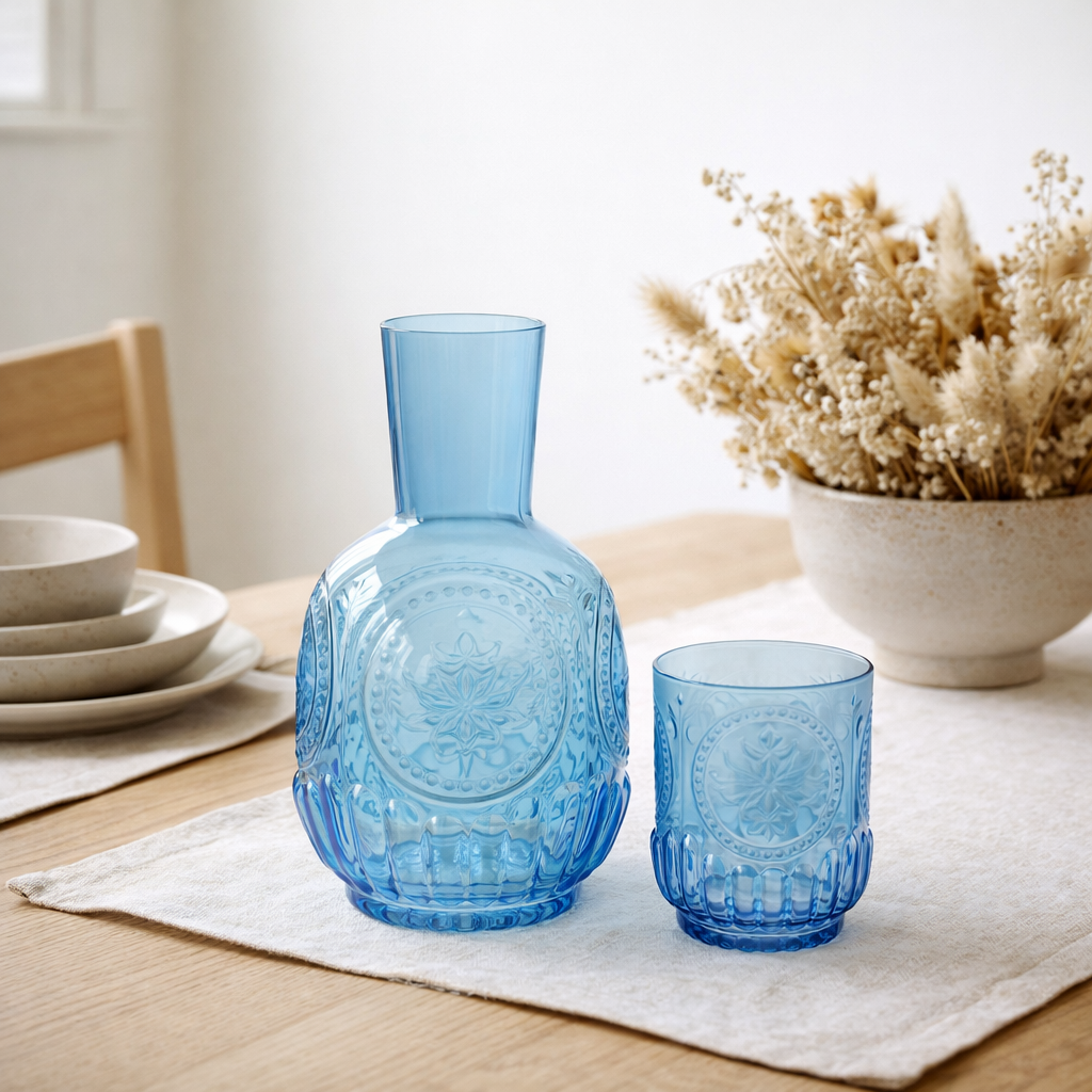 Carafe J-Line - verre Maya - verre - bleu en situation