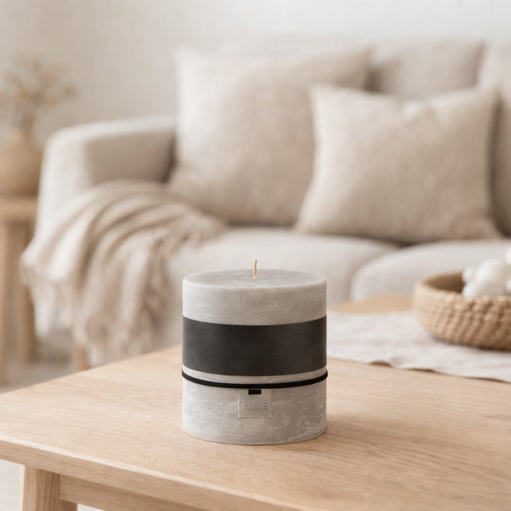 Bougie cylindrique J-Line - gris clair - L - 75U en situation