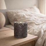 Photophore J-Line Glitter - verre - gris - petit en situation