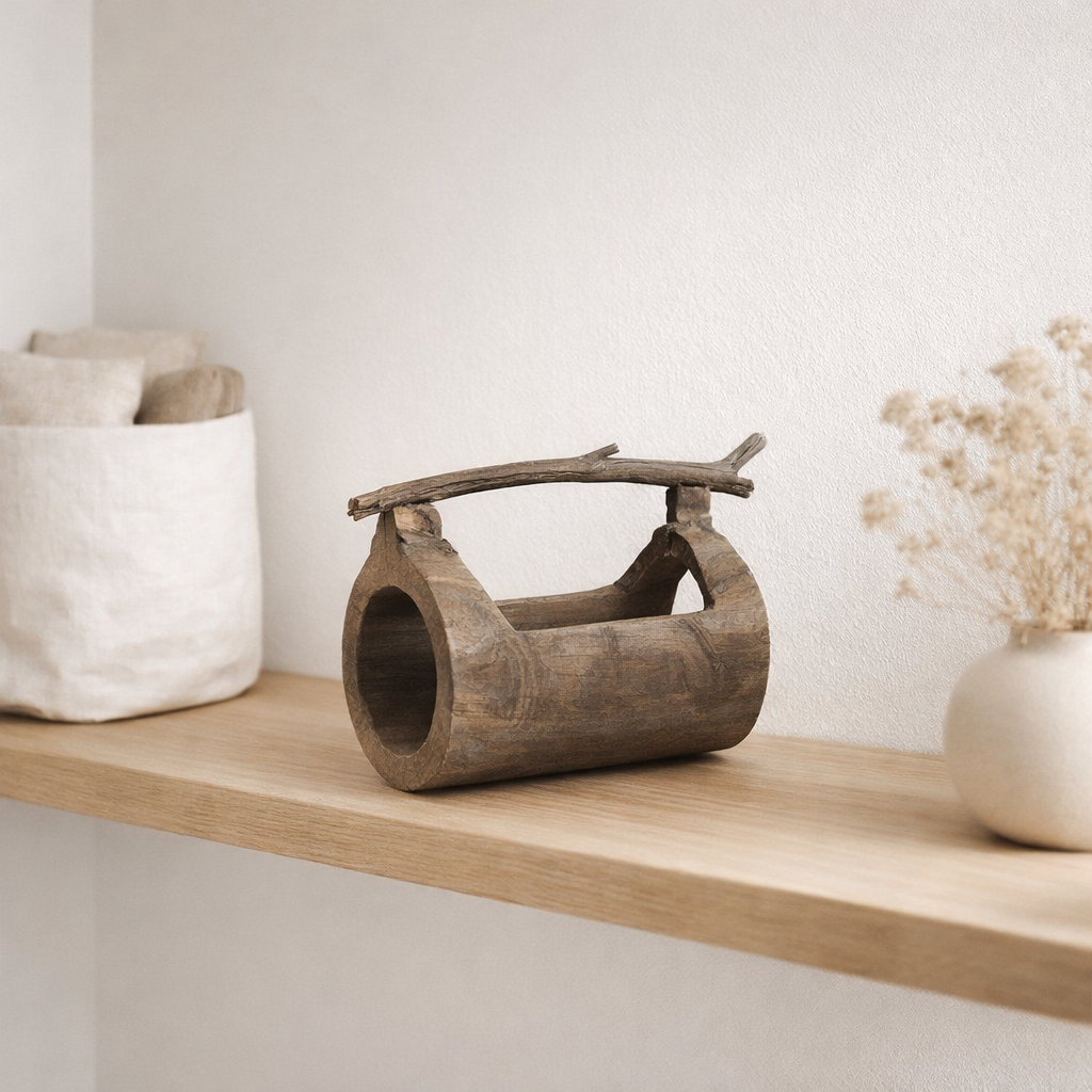 J-Line Decoration Stam Handle - Wood - Natural - Small en situation