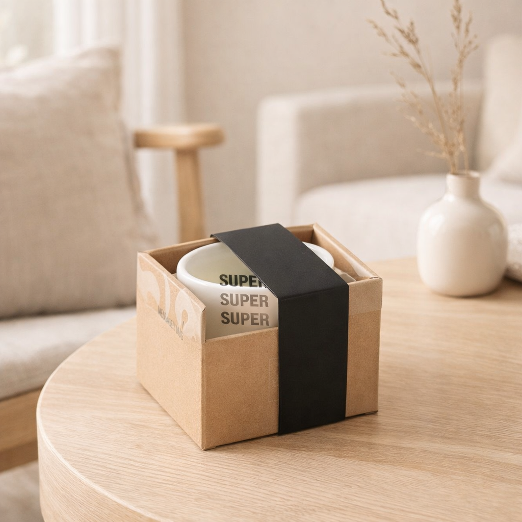 J-Line mug Message Super - porcelaine - blanc/noir en situation