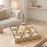 J-Line Boîte Avec 12 Pendentifs Bois Blanc/Or en situation