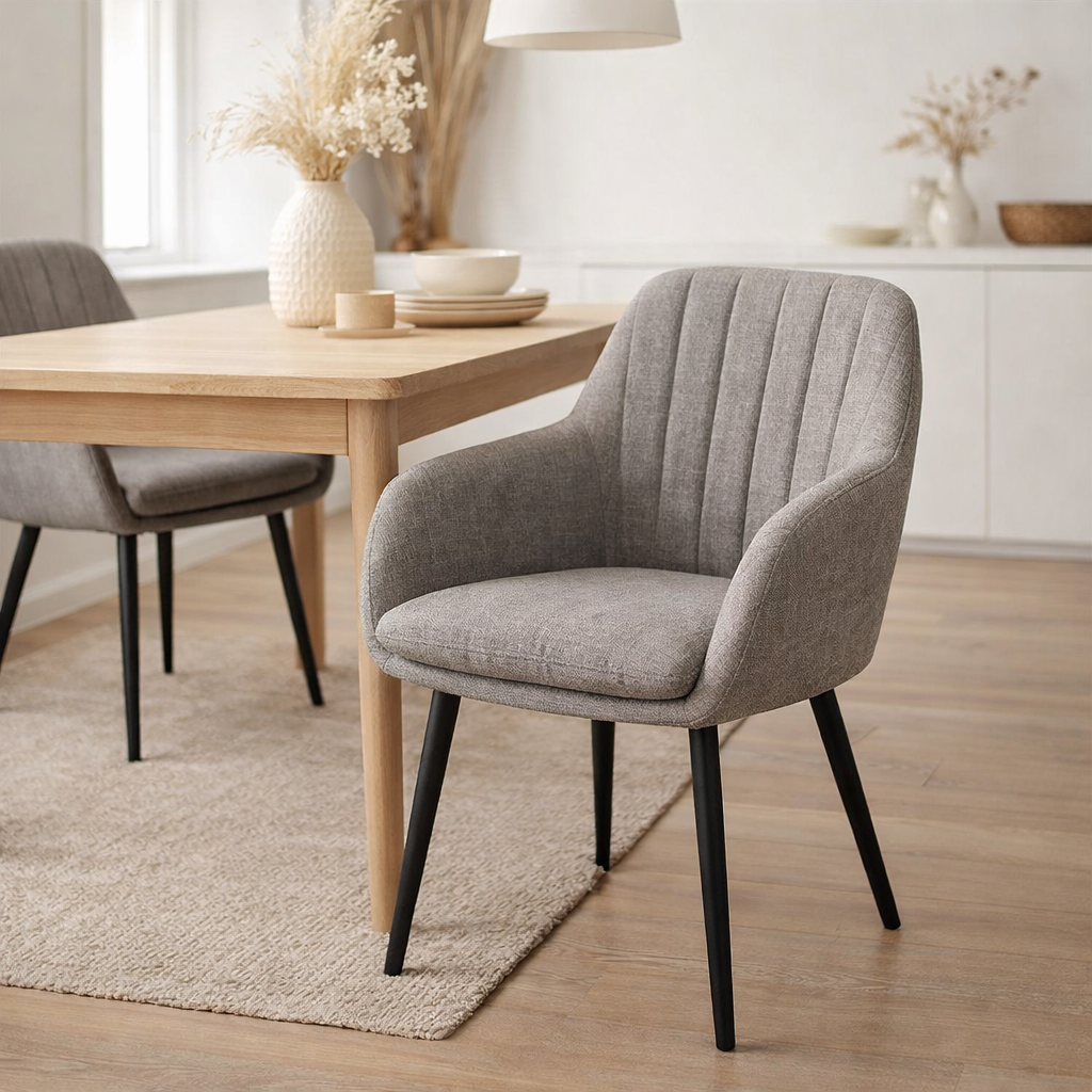 J-Line Chaise Miles Acier/Mousse Gris en situation
