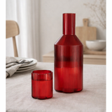 Carafe J-Line Fiore - verre - rouge en situation
