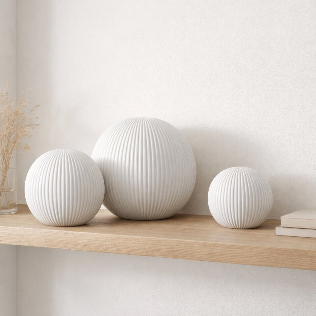 J -line Decoration Ball - Ceramics - White - Medium en situation