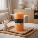 J-Line Bougie Cylindre Clair Orange Extra Extra Large 150U en situation