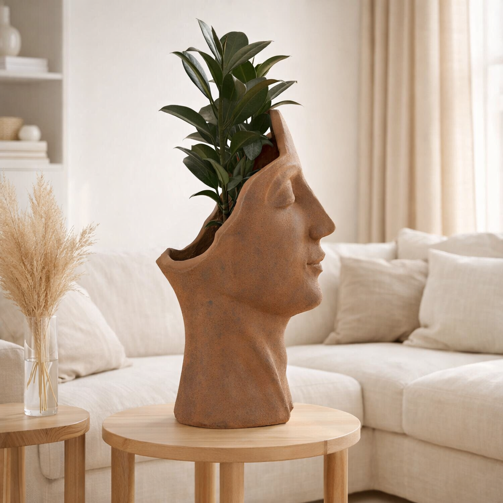 J -line Bloempot David - Ceramics - Rust - Grand - Ø 36 cm en situation