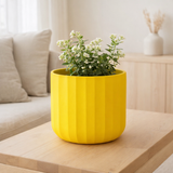 Pot de fleur J-Line Summer - céramique - jaune - grand - Ø 18,5 cm en situation