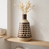 J-Line Vase Match Half Circles - Céramique - Blanc / Brown - 44 cm de haut en situation