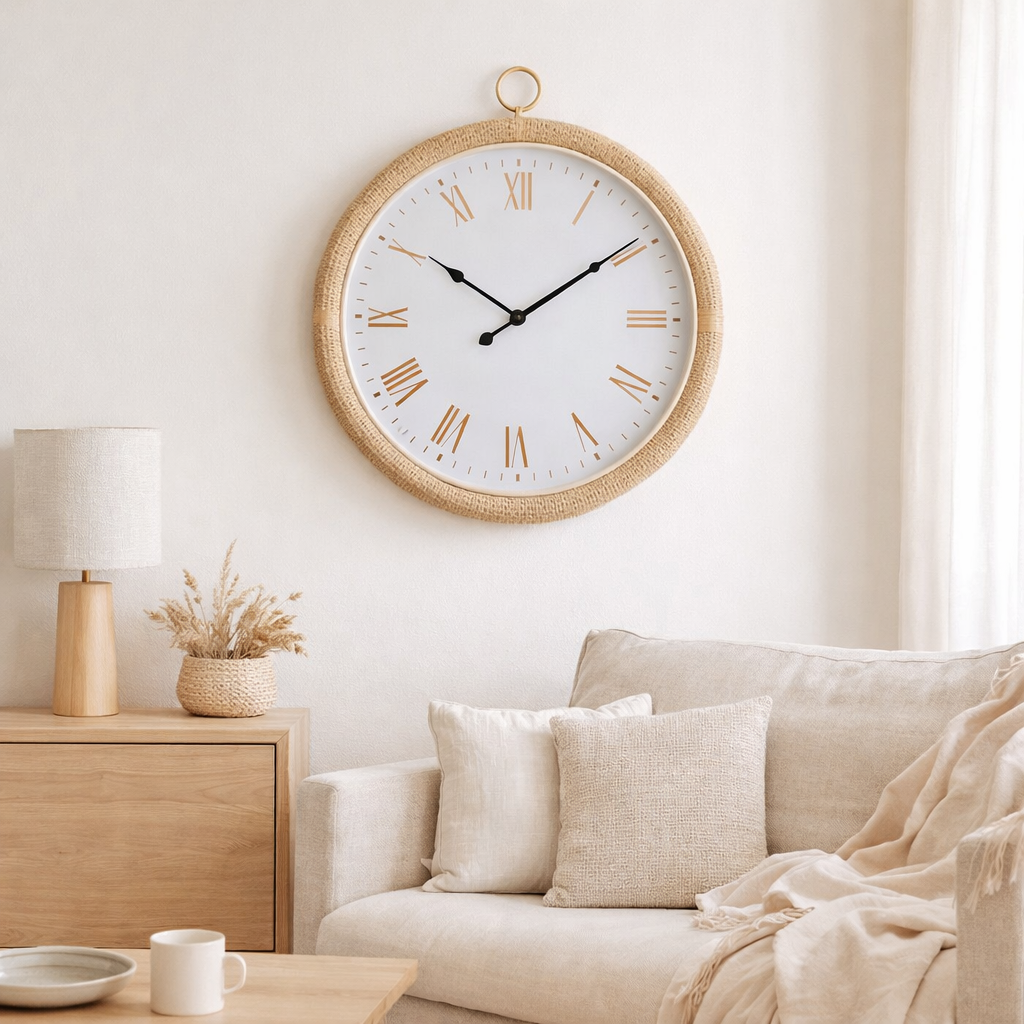 J-LIGNE SIDES - JUTE - Naturel / Wit - Medium - Ø 55,5 cm en situation