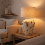 Lampe J -line + Kap Jilly Terracotta - Stone - White / Brown en situation