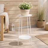 J-Line Jardinière Deux Métal Blanc en situation