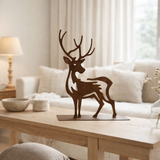 Figurine J-Line Renne - fer - marron rouille en situation