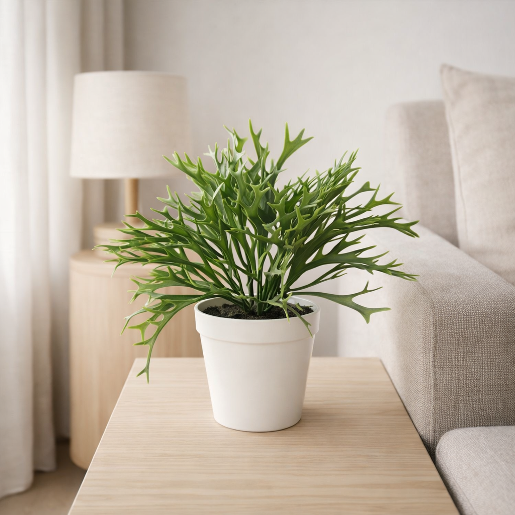 J-Line Platycerium Bifurcatum en pot artificiel vert en situation