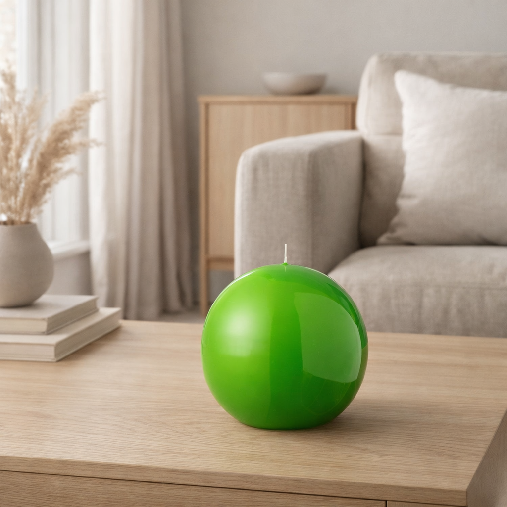 J-Line Bougie Boule Cire Fluo Vert - 50 Heures en situation