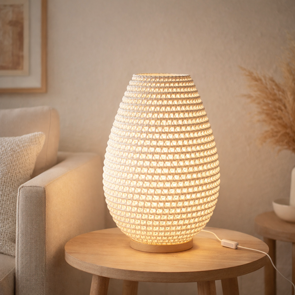 Lampe J-Line Twisted - métal - blanc en situation