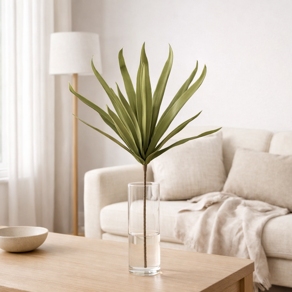 J-Line Fleur Longues Feuilles Eva Vert en situation