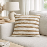 J-Line coussin Stripes Mendong - coton - blanc en situation