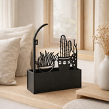 J -line Flowerpot Cactus - Metal - Black - Ø 7,5 cm en situation