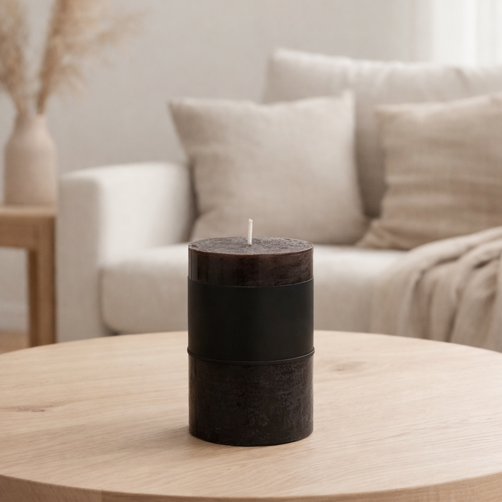 Bougie cylindrique J-Line - noire - 39U - moyenne en situation