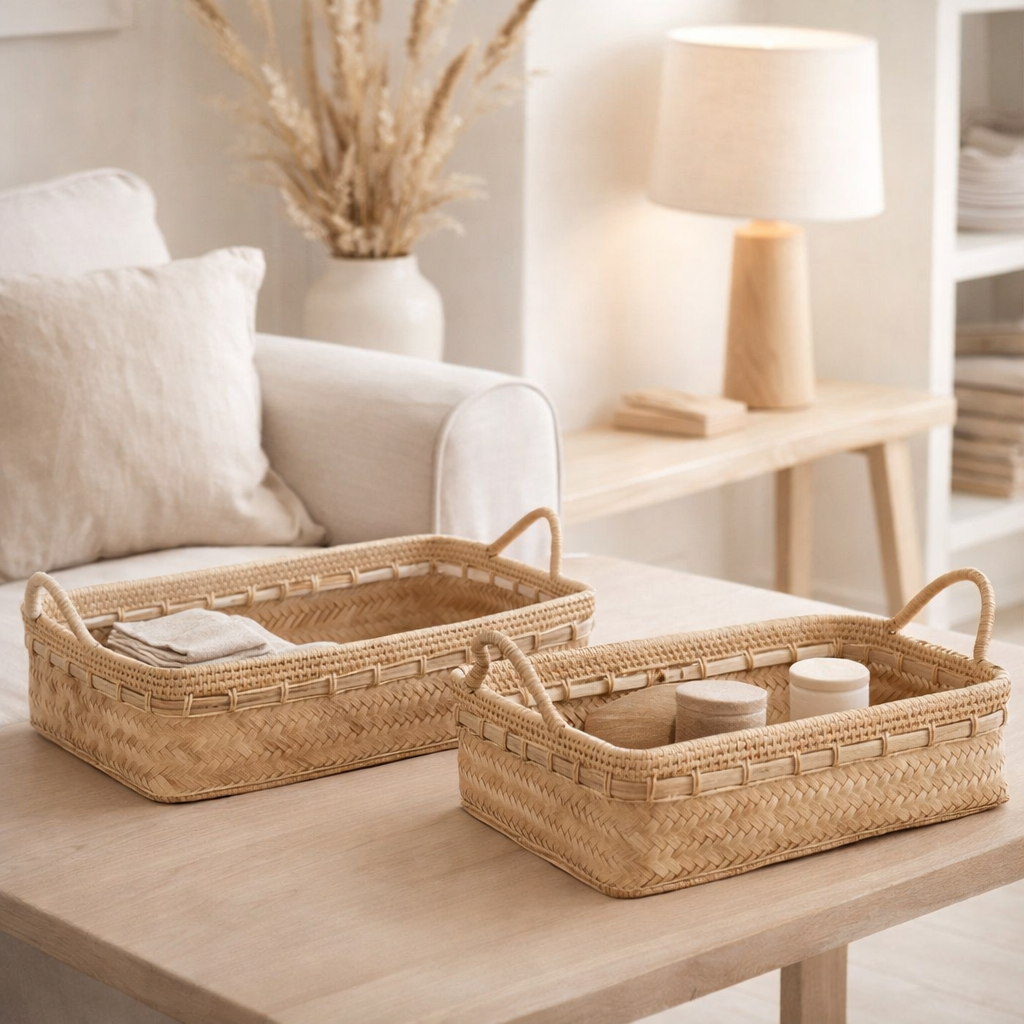 Paniers J-Line - bambou - naturel en situation