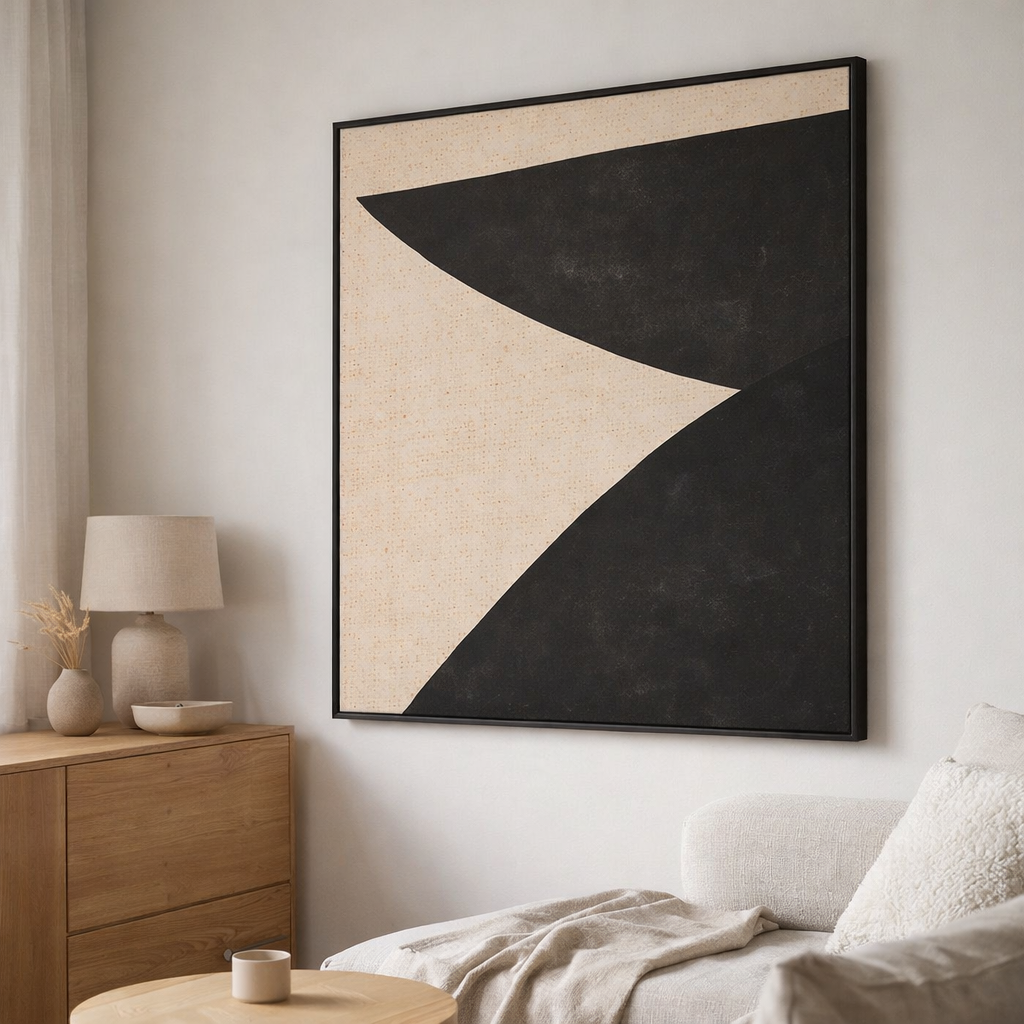 J-Line Frame Shapes Ethnic Bois/Toile Marron/Noir en situation