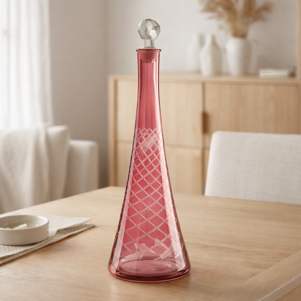Carafe J-Line Col - verre - rouge en situation
