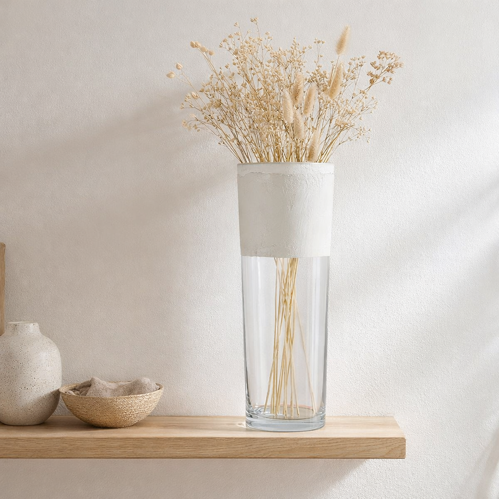 J -line Vase Delph - Glass - Transparent / White - Large - 60 cm de haut en situation