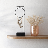 J-line vase Yari Stripes - Verre - Transparent / Peach - Small - Ø 15 cm en situation