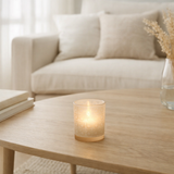 Photophore J-Line Squares - verre - beige - petit en situation