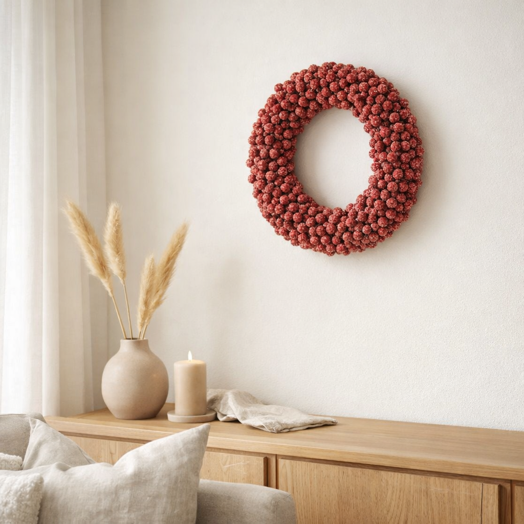 J-Line Couronne Ronde Baies Plastique Rouge Petite en situation