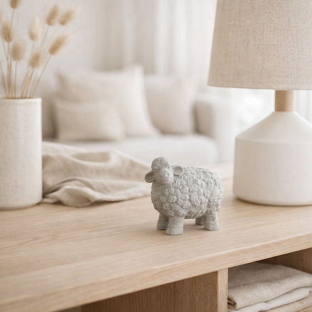 Figurine J-Line Mouton - ciment - gris - petit en situation
