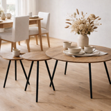 Table J-Line Ronde Teck Recyclé - bois - naturel en situation