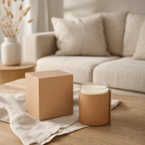Bougie parfumée J-Line Cuir - Bois Ocre - verre - marron - 40U en situation
