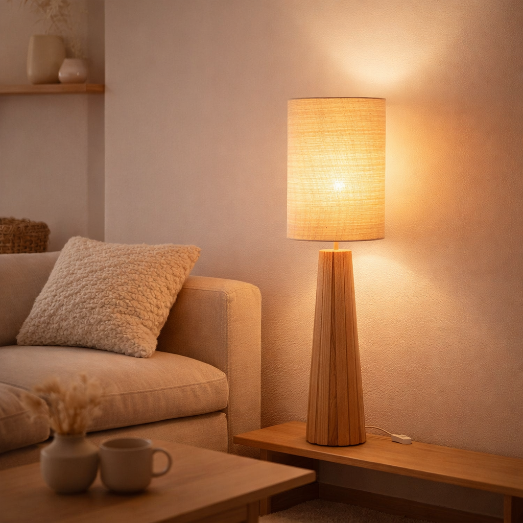 J-Line Lampe parapluie - Bois - Natural - Small en situation