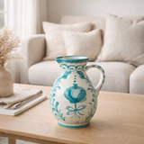 J-Line Jug Grenade - Céramique - Blanc / Aqua - Medium en situation