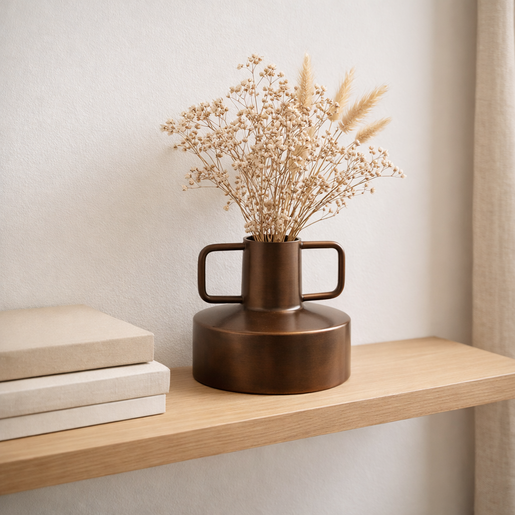 J -line Vase Romana - Iron - Bronze - Ø 18,5 cm en situation
