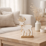 J-Line décoration Renne sur pied - bois - blanc - petit en situation