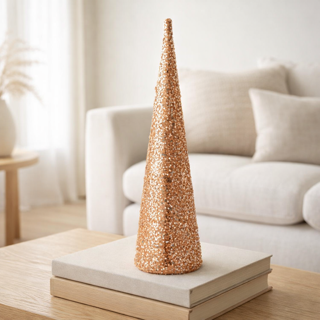 J-Line décoration Cone Pearls - verre - saumon foncé - grand en situation
