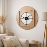 Horloge J-Line Sodi - bois - naturel/noir - Ø 60 cm en situation