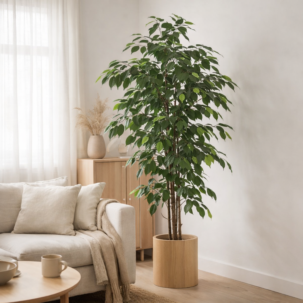 Ficus J-Line en pot - plastique - vert en situation