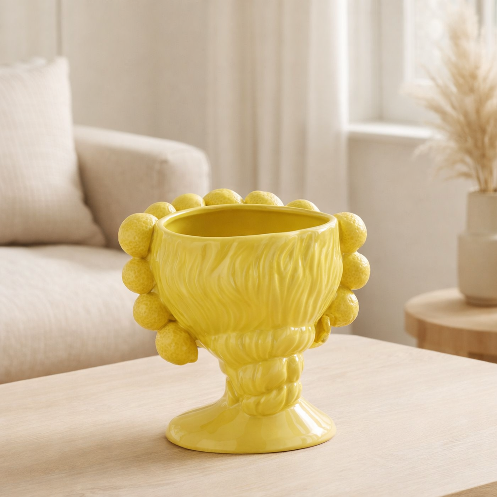 J -line Flowerpot Lime - Céramique - Green - Extra - Large - Ø 25 cm en situation