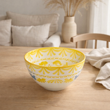 J -line Kom Grenada High - Céramique - Blanc / Jaune - Moyen - Ø 22 cm en situation