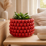 J -Line Flowerpot Strawberries - Ceramics - Red - Extra Large - Ø 36,5 cm en situation