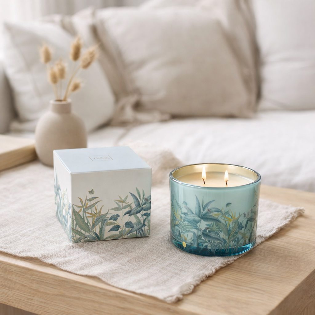 Bougie parfumée J-Line Walk In The Woods - Woody Blush - bleu - S - 30U en situation