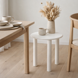 Table d'appoint J-Line Bali - bois - blanc - petite en situation
