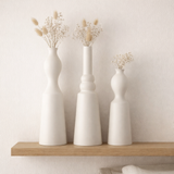 J -line Vase Leia - Porcelaine - Matt White - 3 pièces - 32 cm de haut en situation