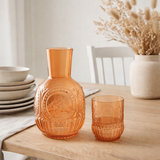 Carafe J-Line + verre Maya - verre - orange en situation